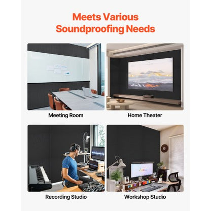 18er-Pack Akustik-Wandpaneele 28 x 28 x 1,8 cm selbstklebend schwarz | EU