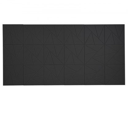 18er-Pack Akustik-Wandpaneele 28 x 28 x 1,8 cm selbstklebend schwarz | EU