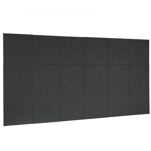 18er-Pack Akustik-Wandpaneele 28 x 28 x 1,8 cm selbstklebend schwarz | EU