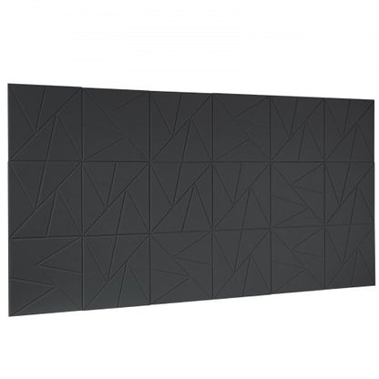 18er-Pack Akustik-Wandpaneele 28 x 28 x 1,8 cm selbstklebend schwarz | EU