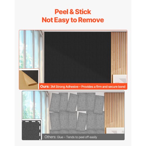 5-pack akustiska väggpaneler 47,2 x 23,6 x 0,4 tum självhäftande svarta |  EU