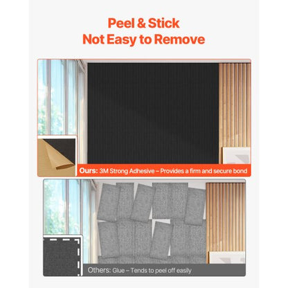 5-pack akustiska väggpaneler 47,2 x 23,6 x 0,4 tum självhäftande svarta |  EU