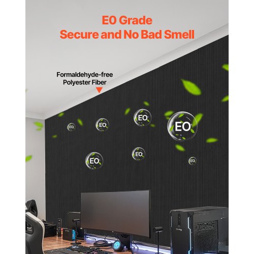 5-pack akustiska väggpaneler 47,2 x 23,6 x 0,4 tum självhäftande svarta |  EU