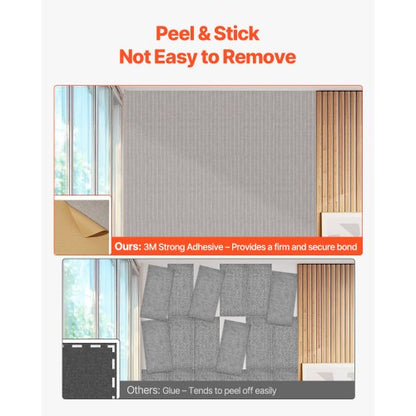 5er-Pack Akustik-Wandpaneele 120 x 60 x 1 cm selbstklebend kamelfarben