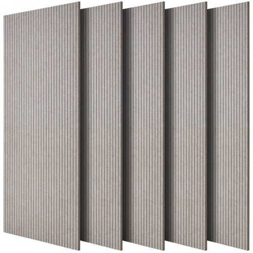5er-Pack Akustik-Wandpaneele 120 x 60 x 1 cm selbstklebend kamelfarben