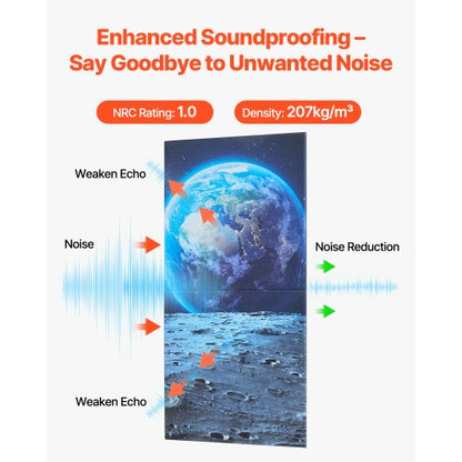 6er-Pack Akustikplatten 23,6 x 23,6 Zoll selbstklebend zur Erdung