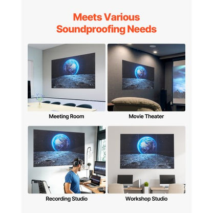 6er-Pack Akustikplatten 23,6 x 23,6 Zoll selbstklebend zur Erdung