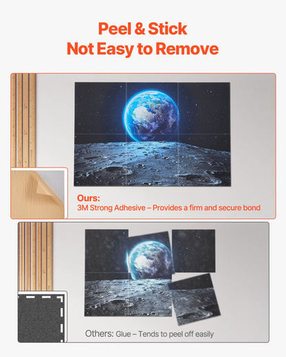 6 Pack Art Acoustic Panels, 70.87 x 47.24 x 0.4 inch Soundproof Wall Tiles, Self Adhesive Decorative Sound Dampening Absorbing Boards for Home, Office, Studio, Gaming Room,Theater, Earth