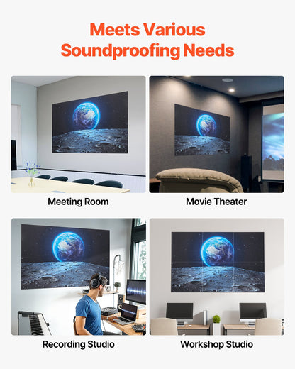 6 Pack Art Acoustic Panels, 70.87 x 47.24 x 0.4 inch Soundproof Wall Tiles, Self Adhesive Decorative Sound Dampening Absorbing Boards for Home, Office, Studio, Gaming Room,Theater, Earth
