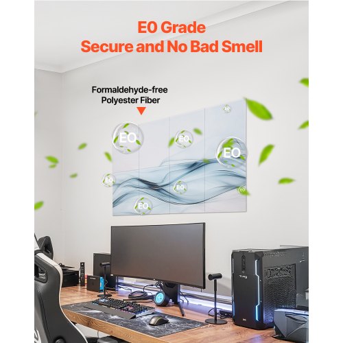 8-pack acoustic panels 35.5 x 28.5 cm self-adhesive for home studio | EU