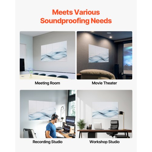 8-pack acoustic panels 35.5 x 28.5 cm self-adhesive for home studio | EU