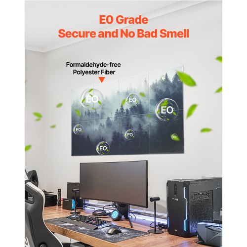 8-pack acoustic panels 35.5 x 28.5 cm self-adhesive for Home Forest | EU