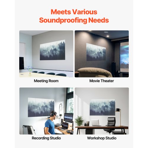 8-pack acoustic panels 35.5 x 28.5 cm self-adhesive for Home Forest | EU