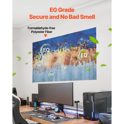 6-Pack Acoustic Art Panels 23.6 x 23.6 Inch Self-Adhesive for Home Pastel | EU