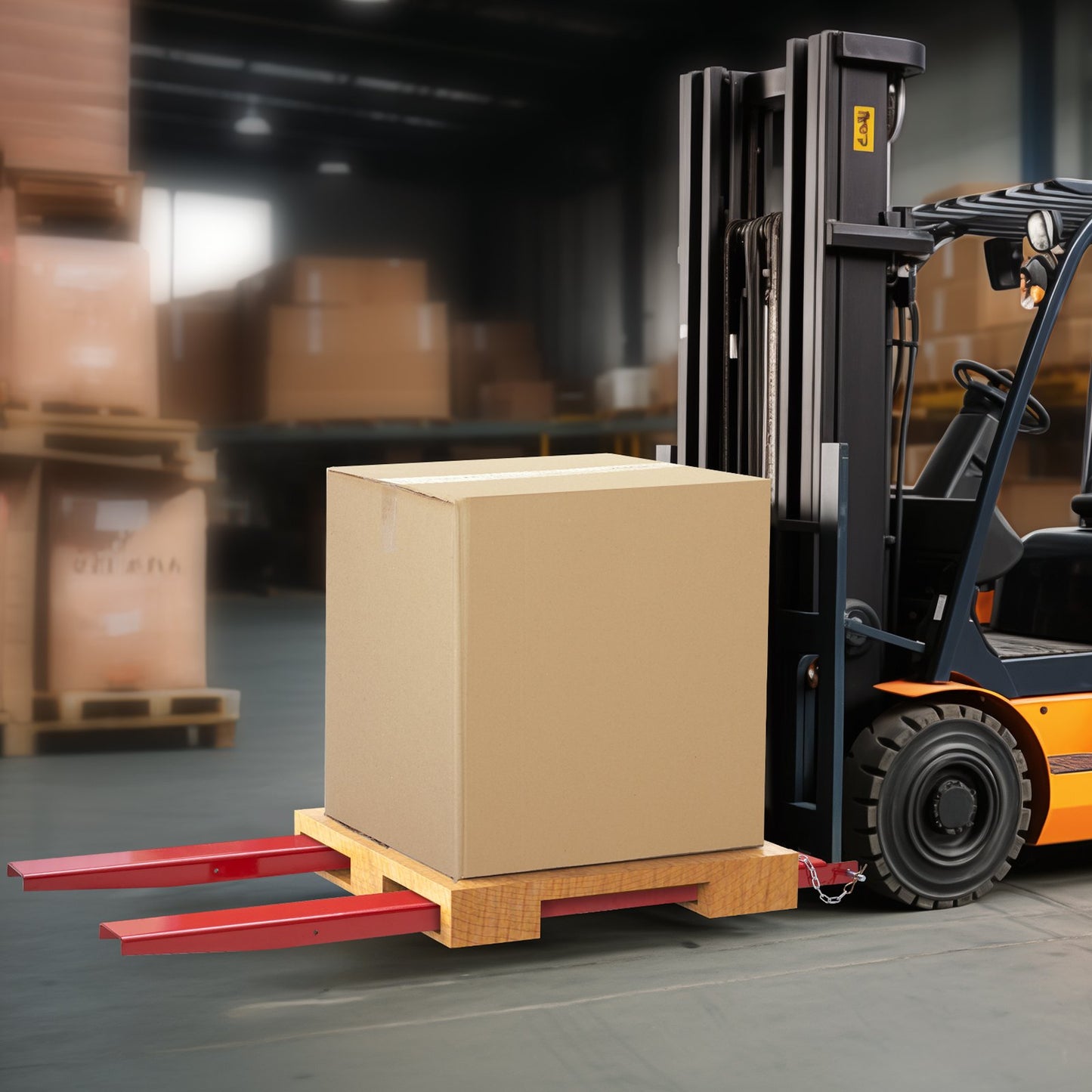 Pallet Fork Extensions, 72" Length 4.5" Width, Heavy Duty Carbon Steel Fork Extensions for Forklifts, 1 Pair Forklift Extensions with Pins, Forklift Fork Attachments for Forklift Truck, Red