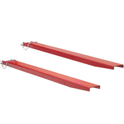 Pallet Fork Extensions, 72" Length 4.5" Width, Heavy Duty Carbon Steel Fork Extensions for Forklifts, 1 Pair Forklift Extensions with Pins, Forklift Fork Attachments for Forklift Truck, Red