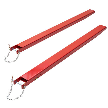 Pallet Fork Extensions, 72" Length 4.5" Width, Heavy Duty Carbon Steel Fork Extensions for Forklifts, 1 Pair Forklift Extensions with Pins, Forklift Fork Attachments for Forklift Truck, Red