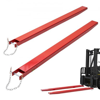 Pallet Fork Extensions, 82" Length 4.5" Width, Heavy Duty Carbon Steel Fork Extensions for Forklifts, 1 Pair Forklift Extensions with Pins, Forklift Fork Attachments for Forklift Truck, Red