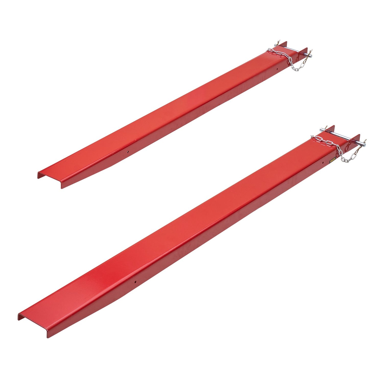 Pallet Fork Extensions, 82" Length 4.5" Width, Heavy Duty Carbon Steel Fork Extensions for Forklifts, 1 Pair Forklift Extensions with Pins, Forklift Fork Attachments for Forklift Truck, Red