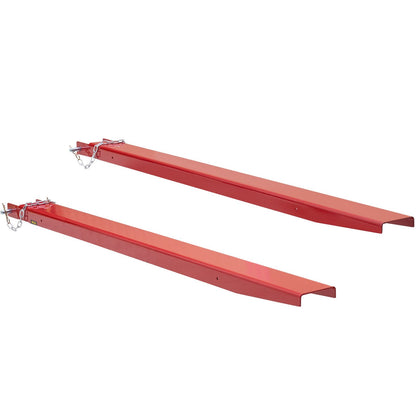 Pallet Fork Extensions, 82" Length 4.5" Width, Heavy Duty Carbon Steel Fork Extensions for Forklifts, 1 Pair Forklift Extensions with Pins, Forklift Fork Attachments for Forklift Truck, Red