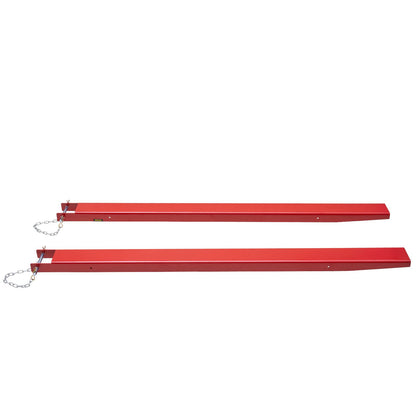 Pallet Fork Extensions, 82" Length 4.5" Width, Heavy Duty Carbon Steel Fork Extensions for Forklifts, 1 Pair Forklift Extensions with Pins, Forklift Fork Attachments for Forklift Truck, Red