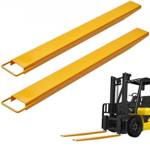 Pallet Fork Extensions, 60" Length 4.5" Width, Heavy Duty Carbon Steel Fork Extensions for Forklifts, 1 Pair Forklift Extensions, Industrial Forklift Fork Attachments for Forklift Truck, Yellow