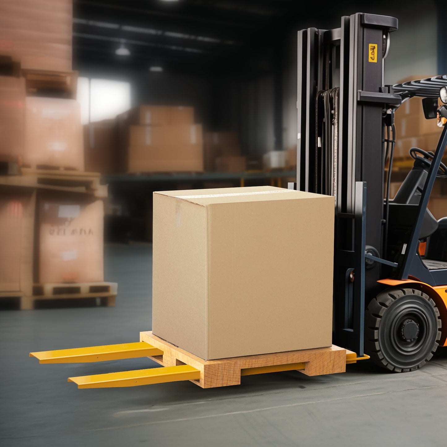 Pallet Fork Extensions, 72" Length 4.5" Width, Heavy Duty Carbon Steel Fork Extensions for Forklifts, 1 Pair Forklift Extensions, Industrial Forklift Fork Attachments for Forklift Truck, Yellow