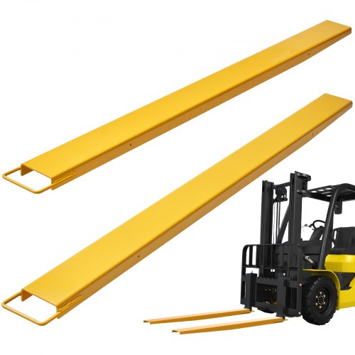 Pallet Fork Extensions, 84" Length 5.5" Width, Heavy Duty Carbon Steel Fork Extensions for Forklifts, 1 Pair Forklift Extensions, Industrial Forklift Fork Attachments for Forklift Truck, Yellow