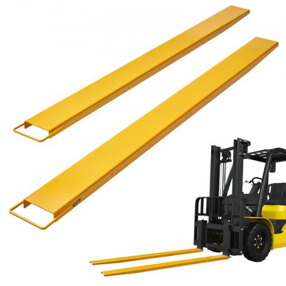 Pallet Fork Extensions, 96" Length 5.5" Width, Heavy Duty Carbon Steel Fork Extensions for Forklifts, 1 Pair Forklift Extensions, Industrial Forklift Fork Attachments for Forklift Truck, Yellow