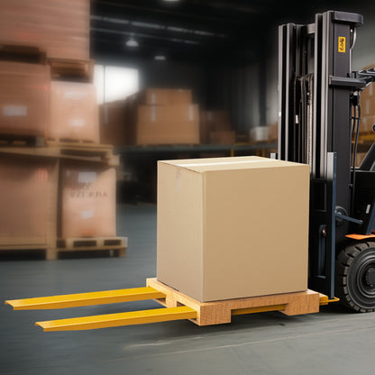 Pallet Fork Extensions, 96" Length 5.5" Width, Heavy Duty Carbon Steel Fork Extensions for Forklifts, 1 Pair Forklift Extensions, Industrial Forklift Fork Attachments for Forklift Truck, Yellow