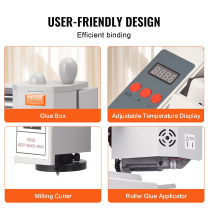 Thermobindegerät Thermo-Buchbinder 400 Blatt A3 A4 A5 Dokumente