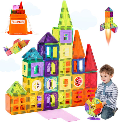 Magnetische Fliesen Magnetisches Bauspielzeug 181PCS Magnetblöcke für Kinder 3D-Set