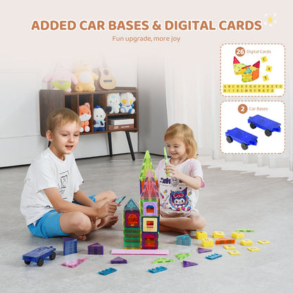 Magnetische Fliesen Magnetisches Bauspielzeug 121PCS Magnetblöcke für Kinder 3D-Set