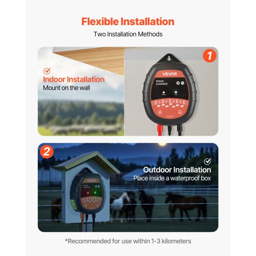 Electric fence charger 10kV 1J AC DC Electric fence generator 2.9 km