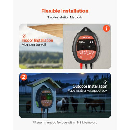 Electric fence charger 10kV 1J AC DC Electric fence generator 2.9 km