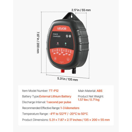Electric fence charger 10kV 1J AC DC Electric fence generator 2.9 km