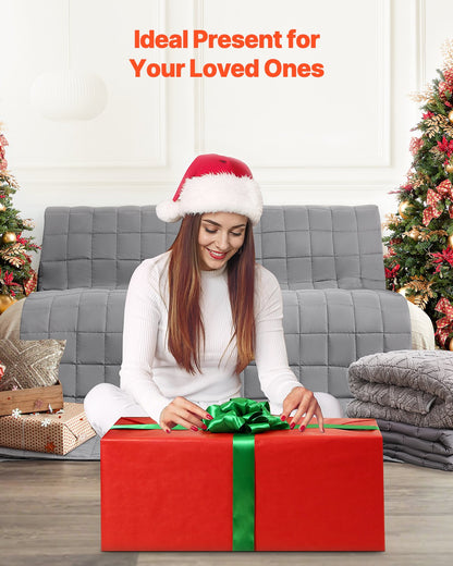 Weighted Blanket, 25 lbs, 60 x 80 in Queen Size, Cooling Breathable Heavy Blanket with Glass Beads, All-Season Use, Suitable for 250-310 lbs Adults, Anxiety Stress Relief, Improve Sleep, Grey