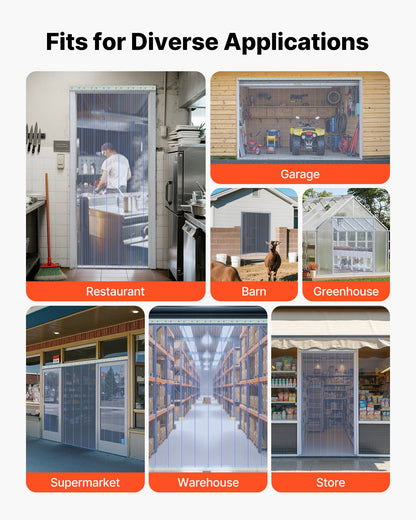 Clear PVC Strip Curtain, 101 ft Length x 12 in Width, Ribbed Plastic Door Strip Bulk Roll, Walk in Freezer Cooler Curtain Strips for Doorways of Supermarket, Garage, Warehouse, Pet Animal House
