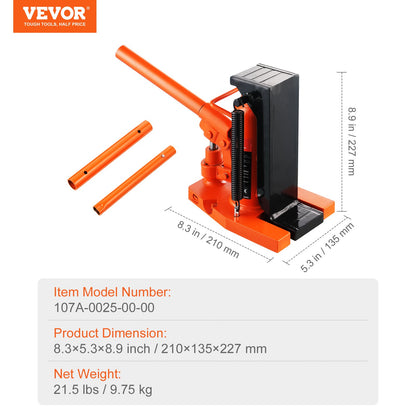 Hydraulic Toe Jack, 2.5 Ton On Toe Toe Jack Lift, 5 Ton On Top Lift Capacity Machine Jack, 0.8-5.3 in Toe Height, 8.9-13.4 in Top Height, Air Hydraulic Claw Jack for Machinery, Industry
