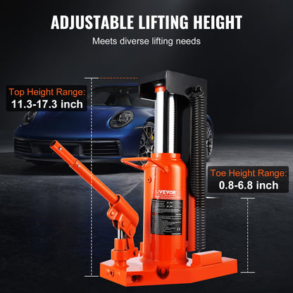 Hydraulic Toe Jack, 5 Ton On Toe Toe Jack Lift, 10 Ton On Top Lift Capacity Machine Jack, 0.8-6.8 in Toe Height, 11.3-17.3 in Top Height, Air Hydraulic Claw Jack for Machinery, Industry