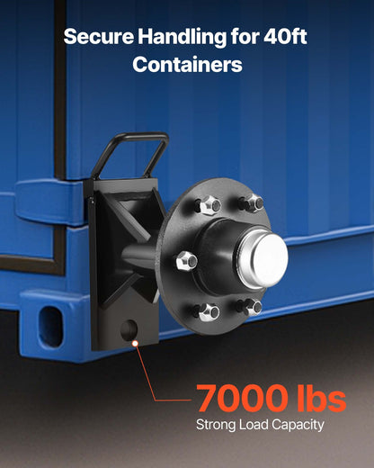Shipping Container Wheels 6-Lug Wheels Kit, Heavy Duty Shipping Container Axle with Ratchet Tie Down-Moves 20 ft - 40 ft, Secure Transport for Dock, Warehouse, Construction Site, Black