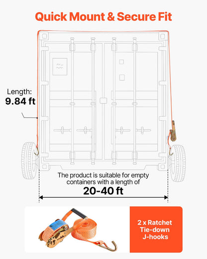 Shipping Container Wheels 6-Lug Wheels Kit, Heavy Duty Shipping Container Axle with Ratchet Tie Down-Moves 20 ft - 40 ft, Secure Transport for Dock, Warehouse, Construction Site, Black