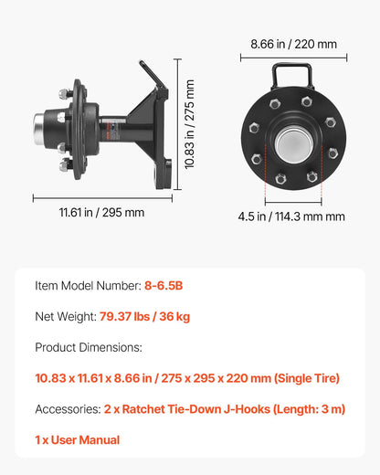 Shipping Container Wheels 8-Lug Wheels Kit, Heavy Duty Shipping Container Axle with Ratchet Tie Down-Moves 20 ft - 40 ft, Secure Transport for Dock, Warehouse, Construction Site, Black