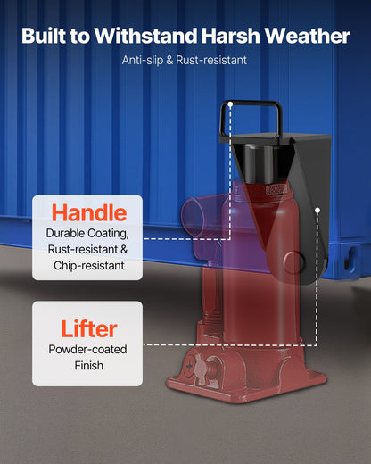Shipping Container Jack Lug with U-Shaped Handle, 2-Pack, Storage Leveler Booster Withstands Sun & Rain, Heavy Duty Container Jack Lug for Shipping Industry, Logistics, Warehouse Management