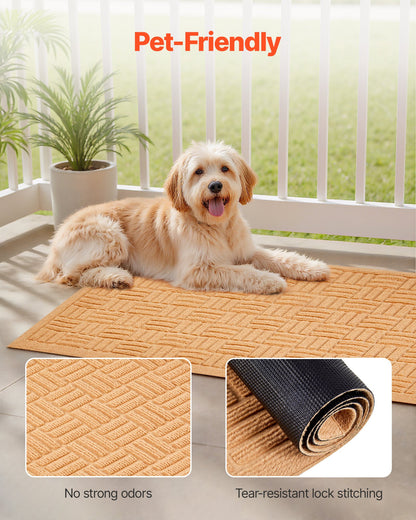 Door Mat, 29.53 x 17.72 Inch, Front Door Mat Outside Entrance with Non-slip Rubber Backing, Dirt-Resistant & Absorbent, Easy to Clean, Low-Profile Doormat for for Entryway, Patio, Porch, Beige