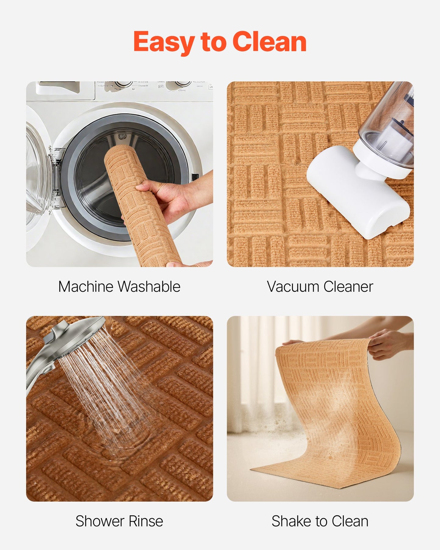 Door Mat, 29.53 x 17.72 Inch, Front Door Mat Outside Entrance with Non-slip Rubber Backing, Dirt-Resistant & Absorbent, Easy to Clean, Low-Profile Doormat for for Entryway, Patio, Porch, Beige