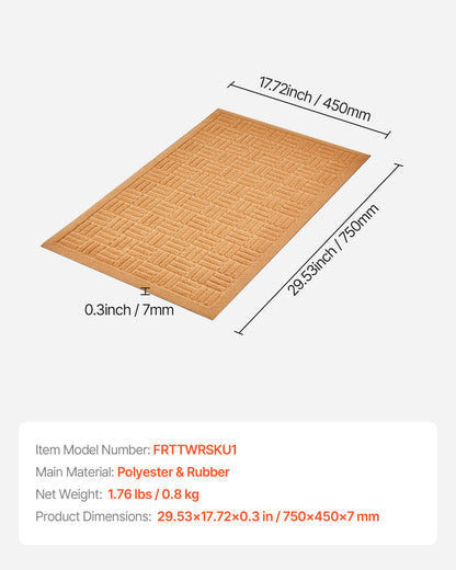 Door Mat, 29.53 x 17.72 Inch, Front Door Mat Outside Entrance with Non-slip Rubber Backing, Dirt-Resistant & Absorbent, Easy to Clean, Low-Profile Doormat for for Entryway, Patio, Porch, Beige