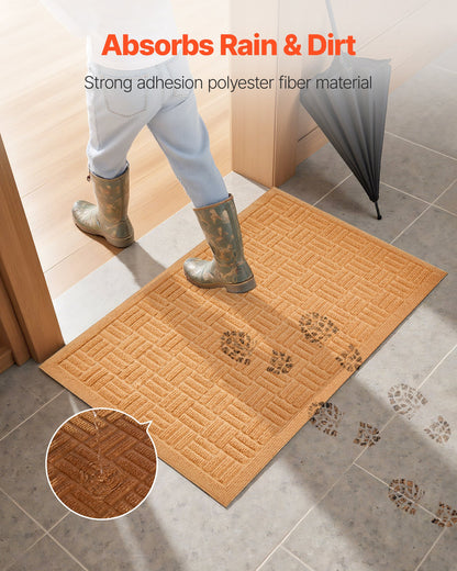 Door Mat, 29.53 x 17.72 Inch, Front Door Mat Outside Entrance with Non-slip Rubber Backing, Dirt-Resistant & Absorbent, Easy to Clean, Low-Profile Doormat for for Entryway, Patio, Porch, Beige