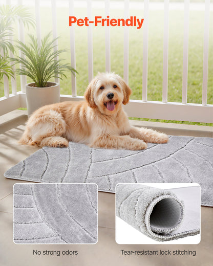 Door Mat, 35.83 x 24.02 Inch, Front Door Mat Outside Entrance with Non-slip TPR Backing, Dirt-Resistant & Absorbent, Easy to Clean, Low-Profile Doormat for for Entryway, Patio, Porch, Grey