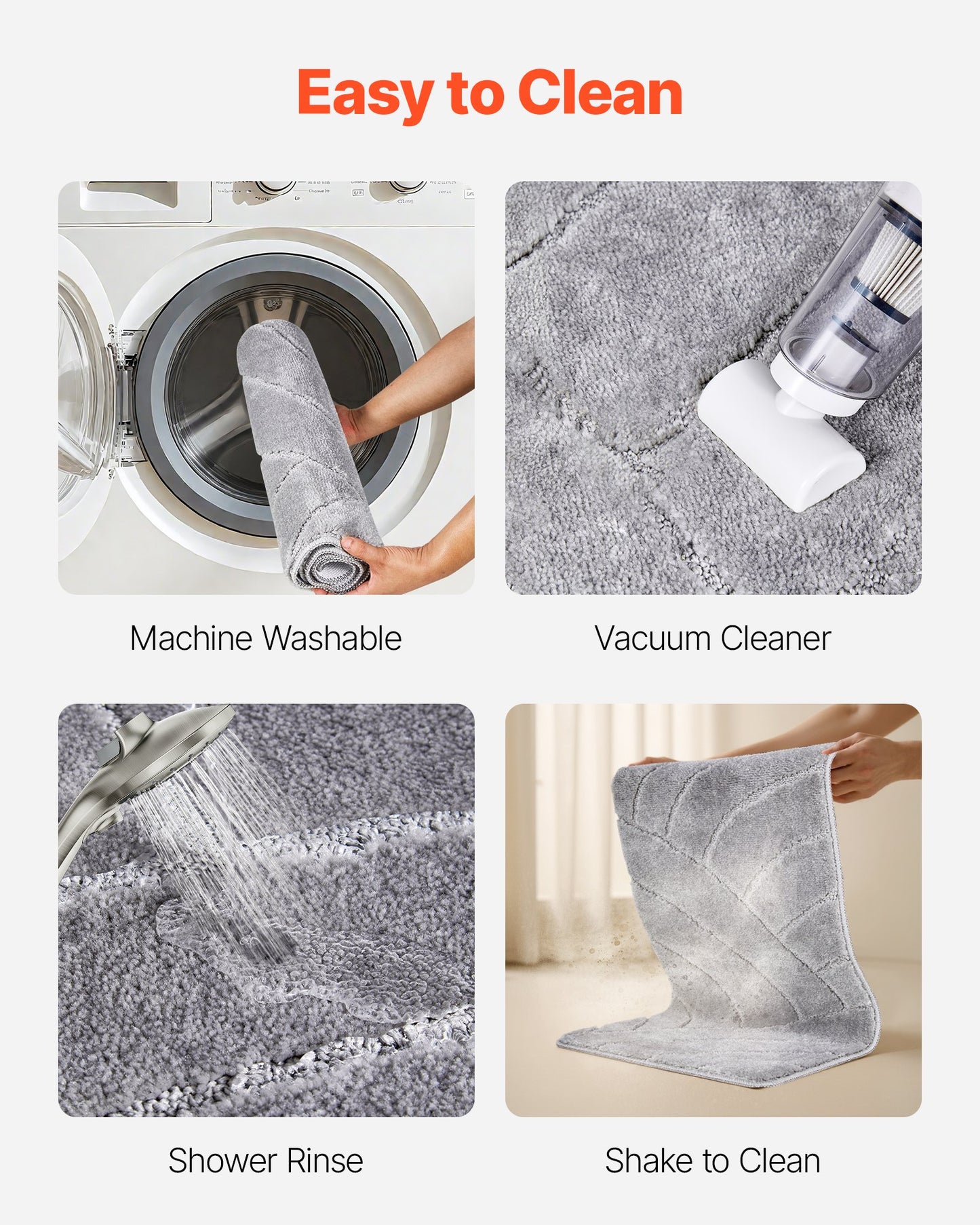 Door Mat, 35.83 x 24.02 Inch, Front Door Mat Outside Entrance with Non-slip TPR Backing, Dirt-Resistant & Absorbent, Easy to Clean, Low-Profile Doormat for for Entryway, Patio, Porch, Grey